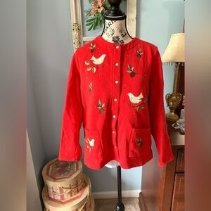 Women’s Breckenridge Red Snap Holiday Shirt Petite XL